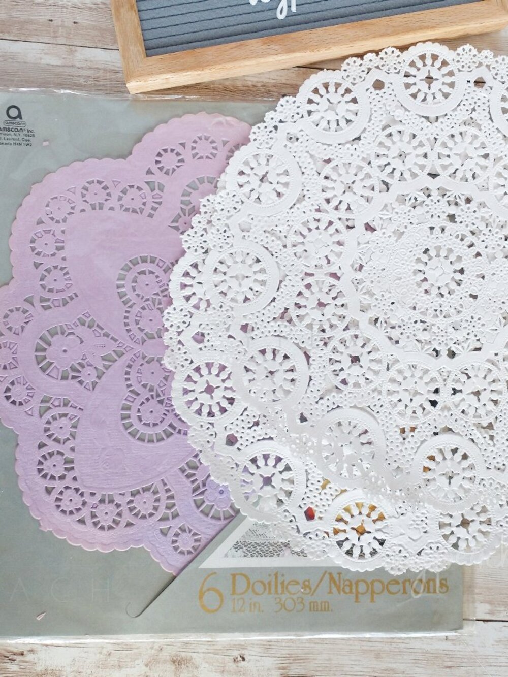 Amscan 12” Doilies Vintage White Purple 11 Paper Placements DIY Crafts Decor